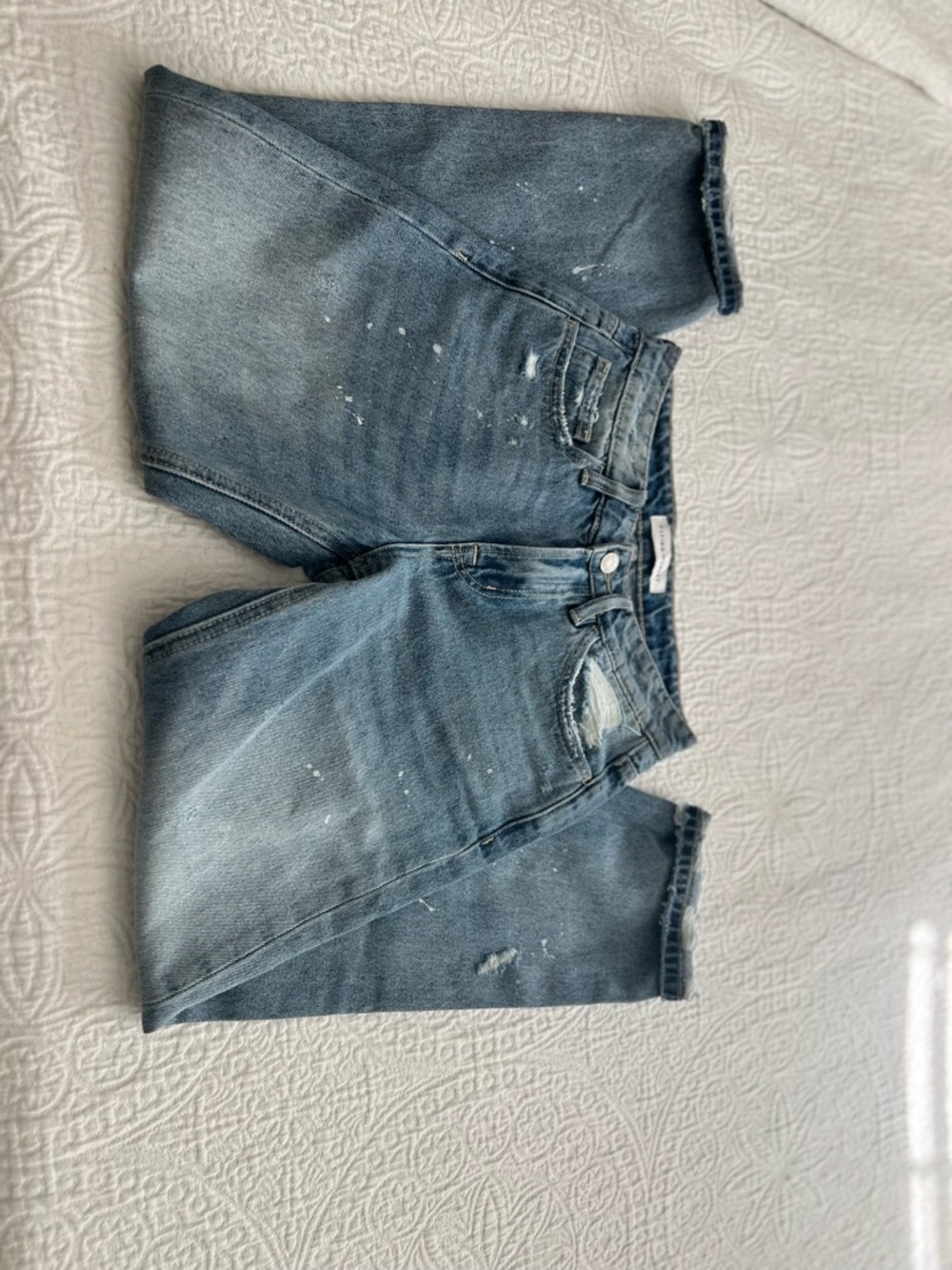 Flying Monkey Washed Blue Distressed Denim Jeans